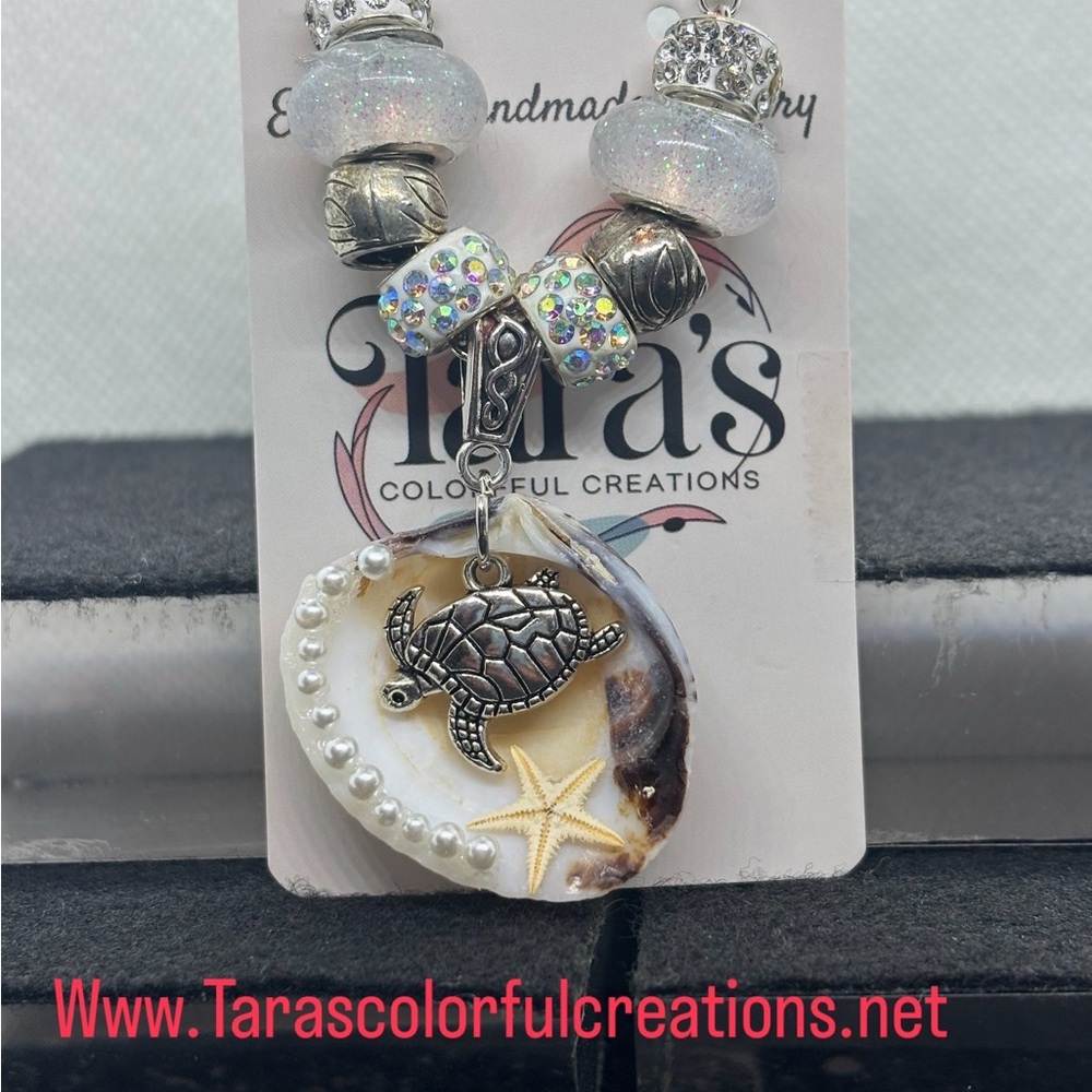 Silver and Brown Turtle Necklace